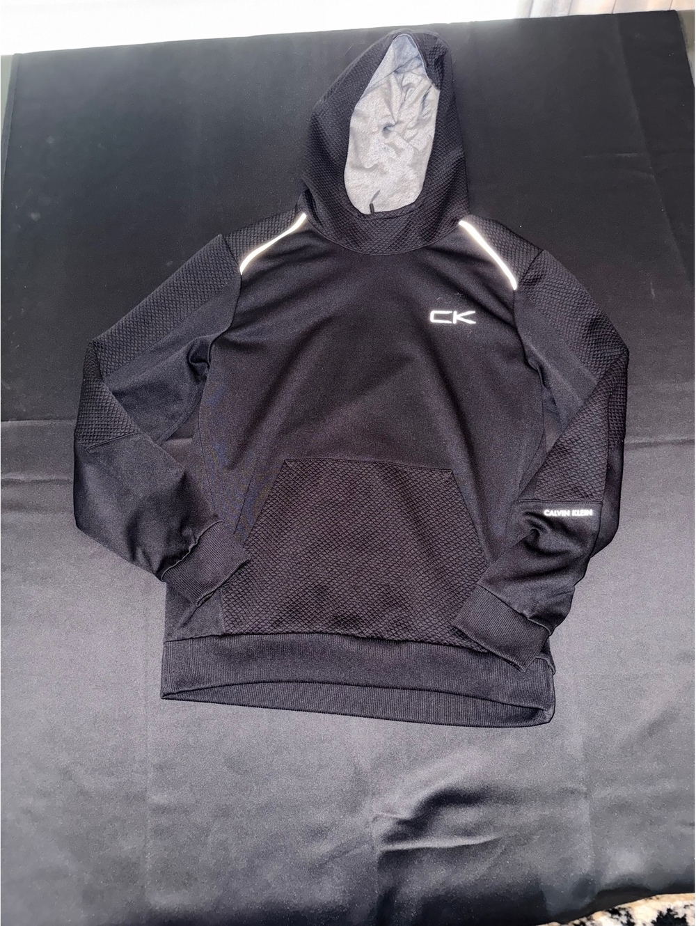Calvin Klein Black Hooded Sweatshirt Pullover Size M